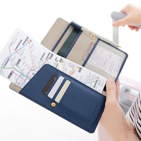 韩国正品iconic 防消磁中长款皮质护照套 多功能旅行钱包护照夹