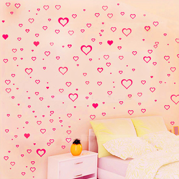 创意爱心空间艺术墙贴浪漫新房婚房卧室温馨床头背景装饰心形贴纸