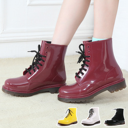 马丁造型夏季韩版新款糖果色超軟防水果冻雨鞋水晶雨靴女靴子女鞋