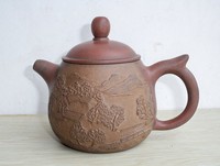 广西坭兴陶壶  浮雕壶  方敏文  山水图  中国四大名陶