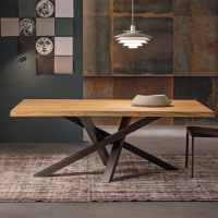 LOFT美式铁艺餐桌椅咖啡桌实木长方形办公桌会议长桌电脑桌工作台