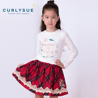 curlysue韩国可爱秀童装专柜正品春夏女童韩版印花时尚长袖T恤