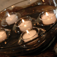 创意烛台水上漂浮烛台透明玻璃蜡烛台烛灯浪漫烛光晚餐装饰品摆件