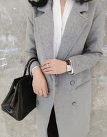 ◆ASM2015A/W◆限量发售 定制纹理全羊毛 grey超长款自留大衣