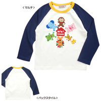 miki umkee春季品牌童装 日本休闲小男孩婴儿童斜肩袖纯棉长袖t恤