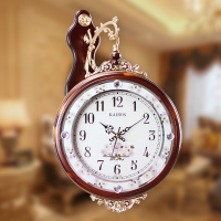 凯乐丝大号欧式客厅双面挂钟两面钟静音创意时钟现代简约石英钟表