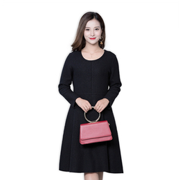 2016韩版女装修身圆领纯色长袖圈圈绒羊毛外套长款套衫