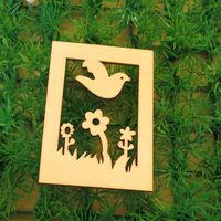 木板工艺品木片DIY 三合板切割鸟语花香 DIY配件木片 3片1包