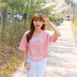 2016爆款短袖t恤夏季女式印花t恤女装韩版圆领T恤