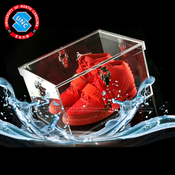 北卡大学 密封鞋盒 至尊款防氧化亚克力透明水晶鞋盒 篮球鞋收纳