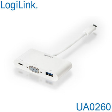 台湾直寄LogiLink UA0260 USB Type-C 3.1 外接显示扩充卡(D-Sub)