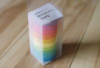 韩国贴纸 可爱糖果色彩虹色 手撕日本和纸胶带 彩色贴纸 10个一盒