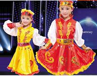 温克尔民族演出服女儿童舞蹈服藏族蒙古族傣族舞蹈表演服女新款夏