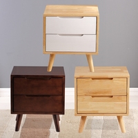 北欧原木色实木橡木床头柜现代简约迷你边柜斗柜中式储物柜整装