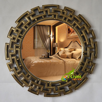 艾丽尔欧式中式古典镂空圆形大号壁挂装饰化妆镜试衣镜浴室镜子
