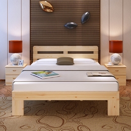 特价实木床1.8米单人床双人床儿童床成人床松木床1米1.2米1.5米