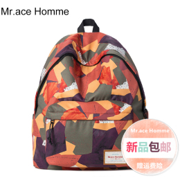 Mr.ace Homme中学生书包男时尚潮流印花双肩包女学院风背包电脑包