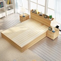 单双人床现代简约简易经济型板式床1.5米1.8米床高箱储物床可定制