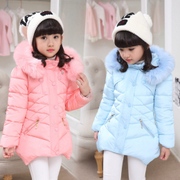 儿童棉袄女童棉衣外套中长款韩版潮保暖4-5岁加厚6中大童10岁冬季