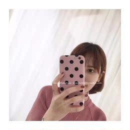 网红同款韩国少女心波点iphone7手机壳苹果6S plus保护套全包软壳