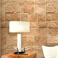 3D立体凹凸石砖仿文化石壁纸 仿瓷砖纹厨房玄关背景墙PVC防水墙纸
