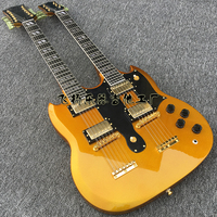 飞扬SG款异形双琴颈电吉他6弦+12弦 银粉黄色琴身颜色可定制