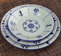 中国风民国复古陶瓷菜盘子平盘骨碟手绘底盘怀旧餐厅饭店餐具特价