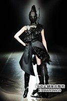 新款夜店DS万圣节黑色面具派对蕾丝演出服装
