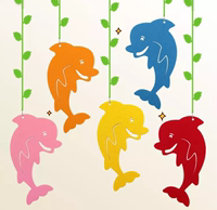 幼儿园吊饰商场走廊空中创意吊饰夏季海洋装饰品卡通双面海豚挂饰